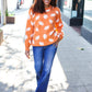 Game Day Orange Football Print Jacquard Knit Sweater