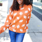 Game Day Orange Football Print Jacquard Knit Sweater