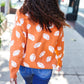 Game Day Orange Football Print Jacquard Knit Sweater