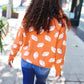 Game Day Orange Football Print Jacquard Knit Sweater