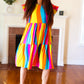 Eyes On You Multicolor Abstract Print Smocked Ruffle Sleeve Dress