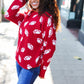 Game Day Red Football Print Jacquard Knit Sweater