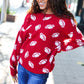 Game Day Red Football Print Jacquard Knit Sweater