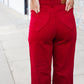 Judy Blue Heart Shaped High Rise Red Straight Leg Jeans