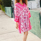 Let's Meet Up Red & Pink Paisley Drop Shoulder Kimono Dress