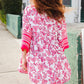 Let's Meet Up Red & Pink Paisley Drop Shoulder Kimono Dress