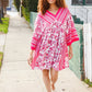 Let's Meet Up Red & Pink Paisley Drop Shoulder Kimono Dress