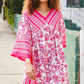 Let's Meet Up Red & Pink Paisley Drop Shoulder Kimono Dress