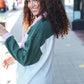 Pretty In Pink & Olive Color Block Button Down Ribbed Shacket