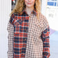 Make A Statement Rust & Taupe Plaid Color Block Shacket