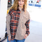 Make A Statement Rust & Taupe Plaid Color Block Shacket