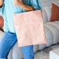 Ballerina Pink Fold Over Gold O-Ring Faux Leather Clutch