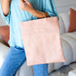 Ballerina Pink Fold Over Gold O-Ring Faux Leather Clutch