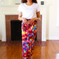 Vacay Vibes Kaleidoscope Smocked Waist Side Slit Palazzo Pants