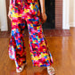 Vacay Vibes Kaleidoscope Smocked Waist Side Slit Palazzo Pants