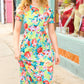 Diva Dreams Lime Floral Print Fit & Flare Maxi Dress
