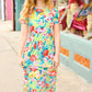 Diva Dreams Lime Floral Print Fit & Flare Maxi Dress