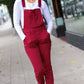 Scarlet High Waist Denim Double Cuff Overalls