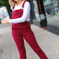 Scarlet High Waist Denim Double Cuff Overalls