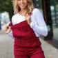 Scarlet High Waist Denim Double Cuff Overalls