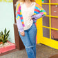 Feeling Bold Lilac Multicolor Stripe Collared V Neck Pullover