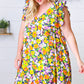 Indigo & Lemon Floral Babydoll Ruffle Dress