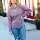 Tried And True Mauve Cowl Neck Button Detail Sweater