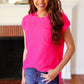 Best In Bold Hot Pink Dolman Ribbed Knit Sweater Top