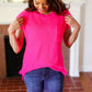 Best In Bold Hot Pink Dolman Ribbed Knit Sweater Top