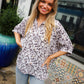 Feeling Bold Ivory Animal Print Dolman Collar Button Down Top