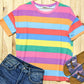 Step Into Spring Multicolor Stripe Terry Top