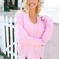 Eyes On You Pink Mineral Wash Rib Notch Neck Pocket Top