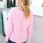 Eyes On You Pink Mineral Wash Rib Notch Neck Pocket Top