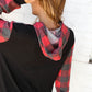 Plaid & Leopard Print Color Block Hoodie