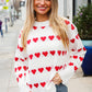 Be Mine White Jacquard Heart Stripe Pullover Sweater