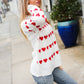 Be Mine White Jacquard Heart Stripe Pullover Sweater