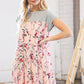 Blush Floral Crinkle Rayon & Terry Babydoll Tiered Dress