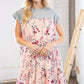 Blush Floral Crinkle Rayon & Terry Babydoll Tiered Dress