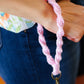 Baby Pink Hand Woven Braid Wristlet Keychain