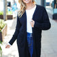 Everyday Black Striped Knit Open Cardigan