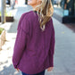 Eyes On You Wine Mineral Wash Rib Notch Neck Pocketed Top