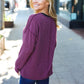 Eyes On You Wine Mineral Wash Rib Notch Neck Pocketed Top