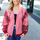 Adorable in Marsala Plaid Color Block Zipper French Terry Hoodie