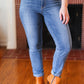 Judy Blue Medium Blue Mid-Rise Slim Fit Cuffed Jeans