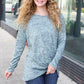 Weekend Ready Green Two-Tone Front Knot Pullover