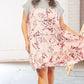 Blush Floral Crinkle Rayon & Terry Babydoll Tiered Dress