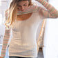 Cream Multicolor Stripe Round Neck Cut Out Top