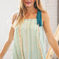 Boho Frill & Sash Shoulder Tie Elastic Yoke Top