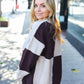 Cozy Up Brown Color Block Collared Zip Up Sweater