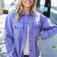 Be Bold In Purple Haze Frayed Denim Jacket